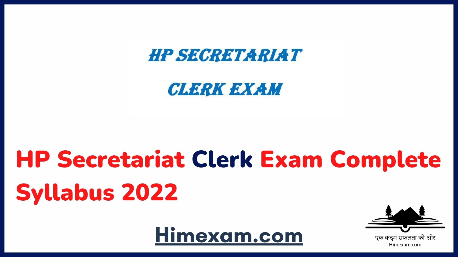 HP Secretariat Clerk Exam Complete Syllabus 2022