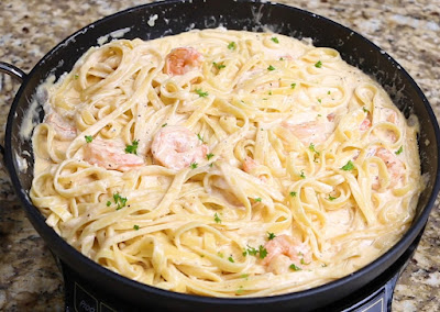 Shrimp Fettucini Alfredo Pasta Recipe