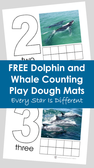 FREE Dolphin and Whale Counting Play Dough Mats