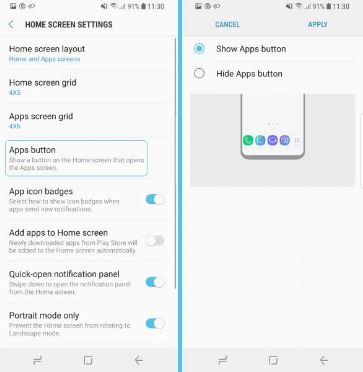 hide apps on galaxy S9