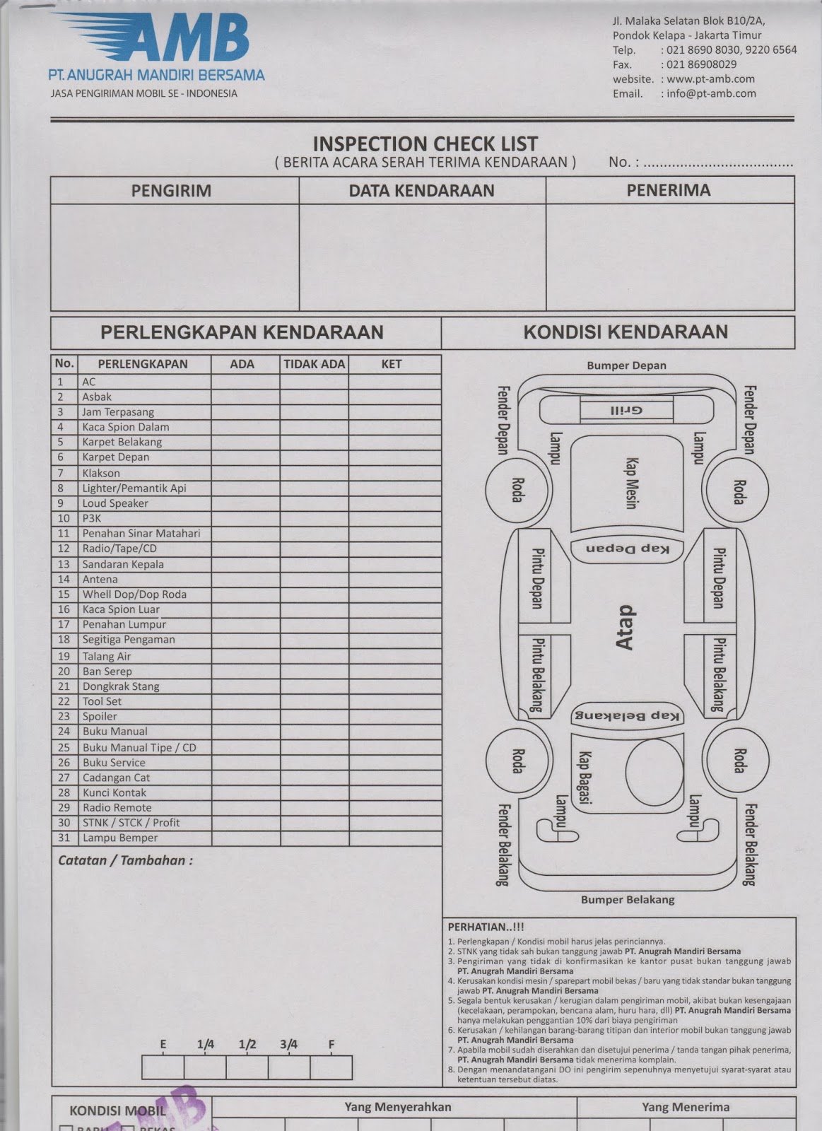 Contoh Form Cek List Barang - Frog Slinger