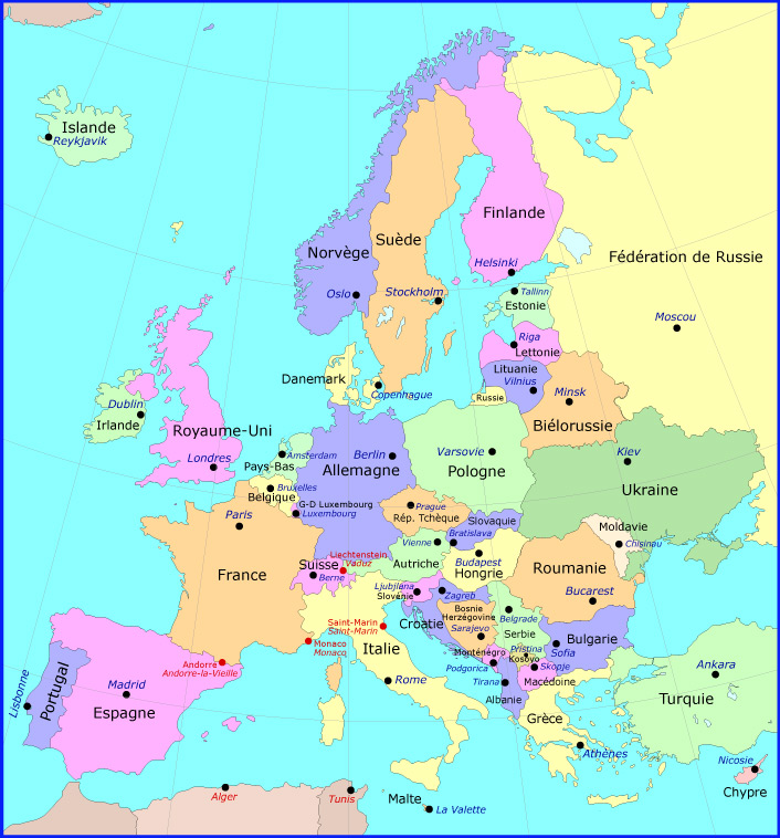 Carte Politique Muet Europe 2011