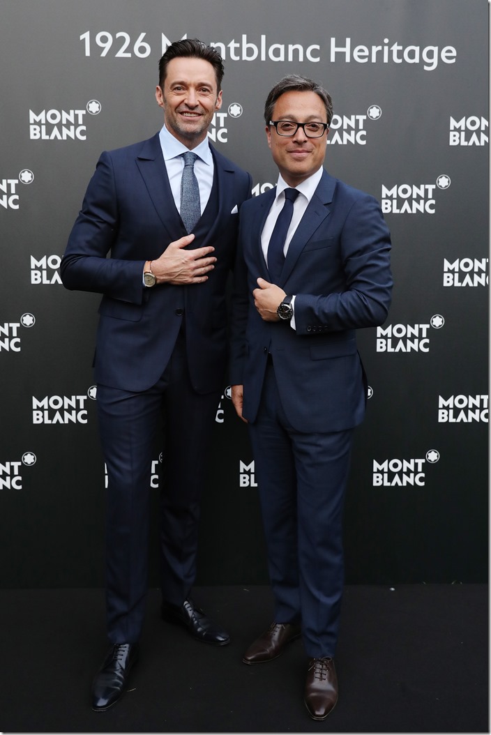 FLORENCE, ITALY - JUNE 14:  Hugh Jackman and CEO Montblanc International Nicolas Baretzki attend '1926 Montblanc Heritage Launch event' on June 14, 2017 in Florence, Italy.  (Photo by Vittorio Zunino Celotto/Getty Images for Montblanc)