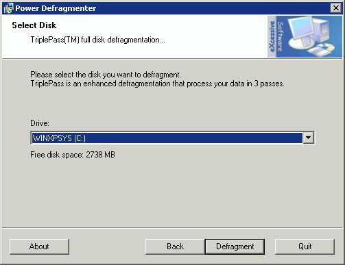 Supratim Sanyal's Blog: Power Defragmenter GUI: Choose Drive to Defragment