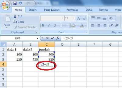 Cara Membuat Formula Penjumlahan di Excel  