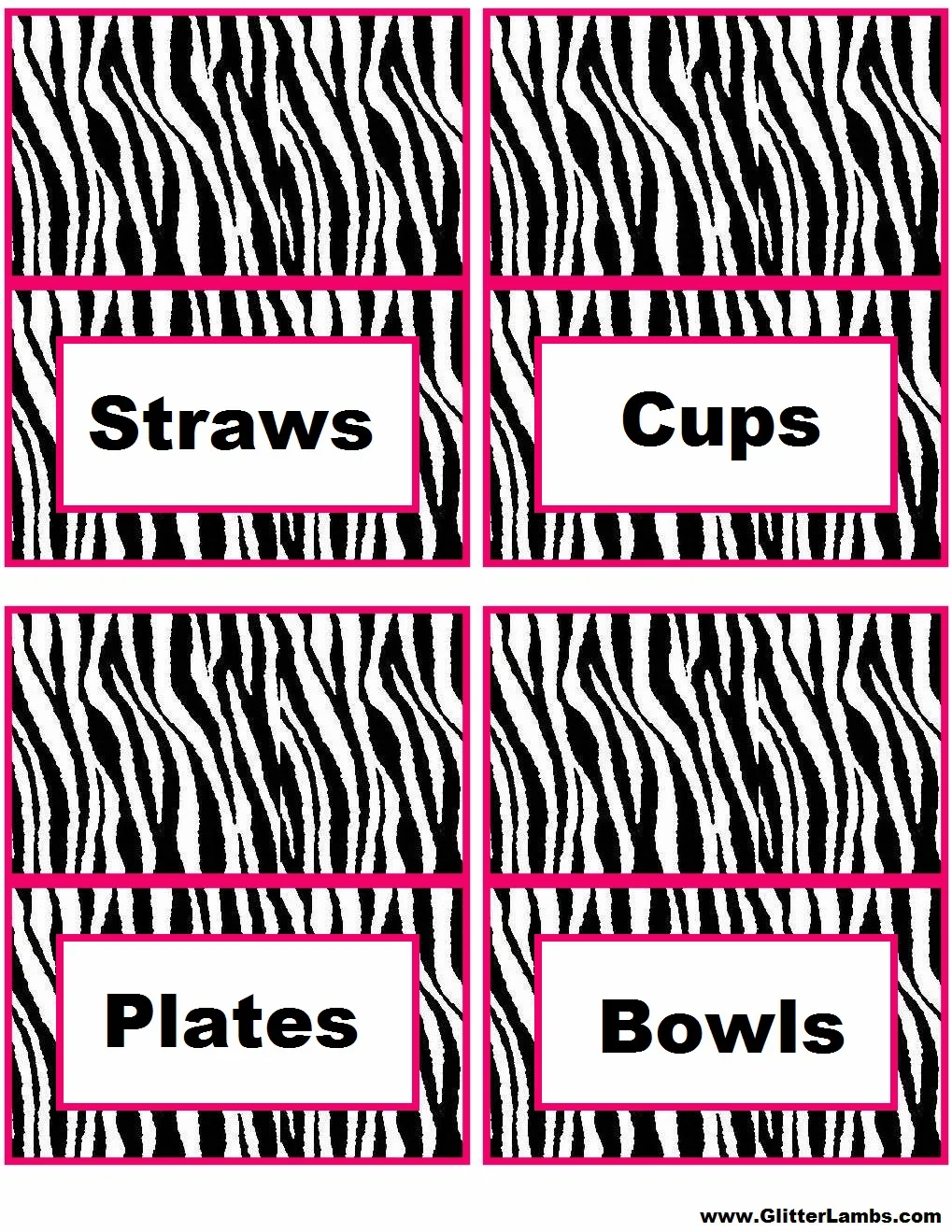 Gorgeous Zebra, Toppers or Free Printable Candy Bar