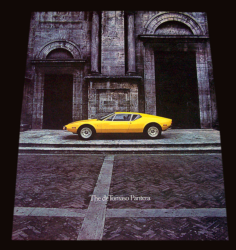 Cover of largeformat brochure for the 1971 de Tomaso Pantera 