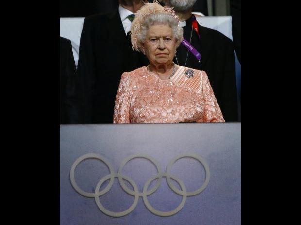 Britain's Queen Elizabeth attends the opening ceremony of the London 2012 Olympic Games REUTERS/KAI PFAFFENBACH 