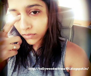 Rashmi relaxed photo in the car