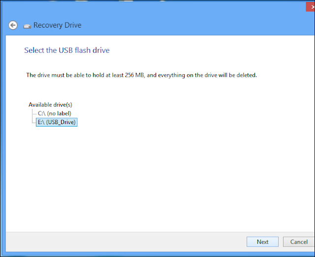 USB Flash Drive for Recovery Drive
