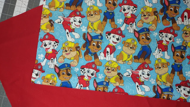 Paw Patrol fabric for a boy's tote bag