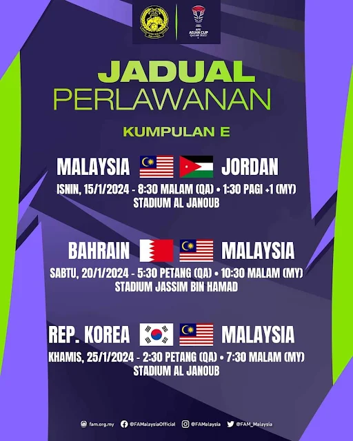 jadual malaysia piala asia 2023 qatar