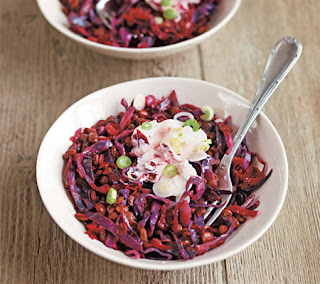 red cabbage and beetroot lentils recipe