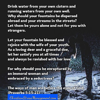 Drink from your cistern and running waters from your own well. (Proverbs 5:15)