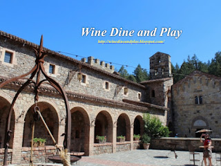 The castle courtyard at the Castello di Amorosa winery in Calistoga, California