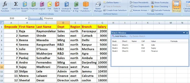 What is Watch Window in Excel and its use in Hindi