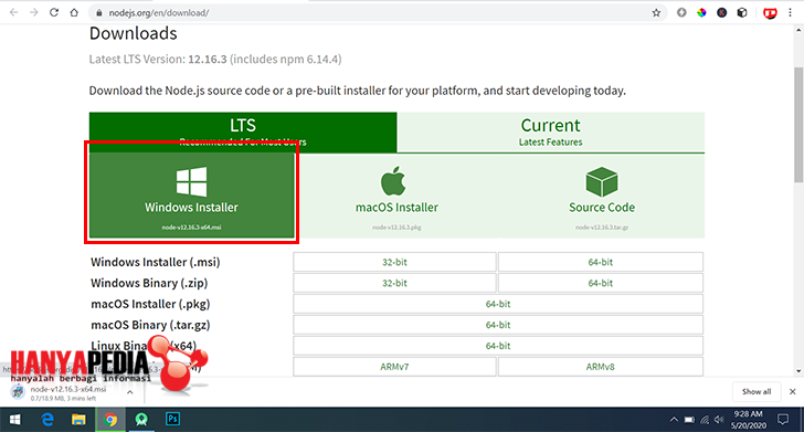 Download gratis node.js dan npm