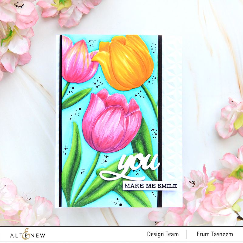 Altenew Tulip 3D Embossing Folder + Artist Alcohol Markers | Erum Tasneem | @pr0digy0