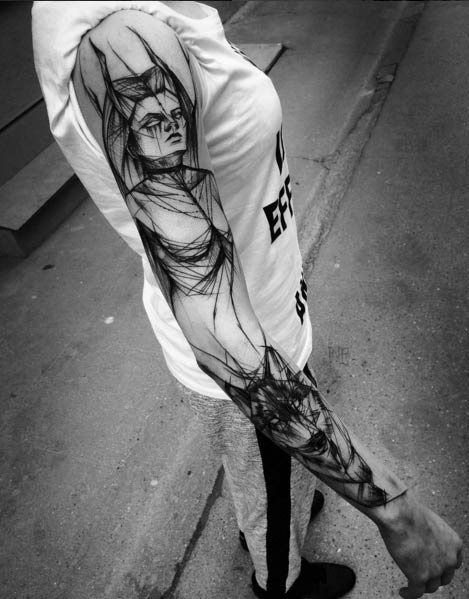 Arte, dragão, esboço, tatuagem. Tatuagem, arte, esboço. | CanStock