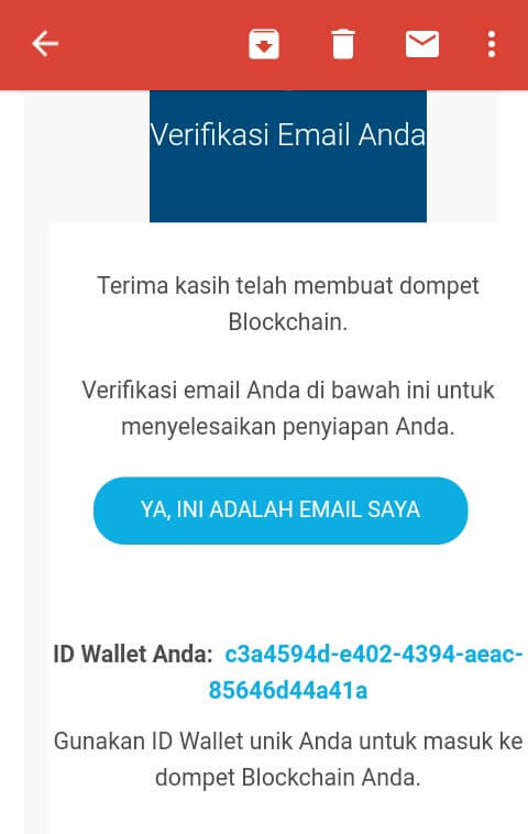 Maka Anda akan otomatis masuk ke Dashboard Blockchain.info, langkah selanjutnya yaitu cek email yang telah anda daftarkan tadi kemudian klik link aktivasi yang telah diberikan oleh pihak Blockchain.