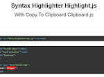 Syntax Highlighter Highlight.js With Copy To Clipboard Clipboard.js