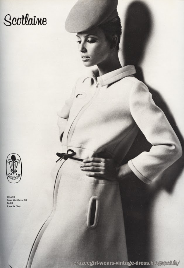Pierre Cardin dress - Robe en triple lainage double face - 1968 60s 1960