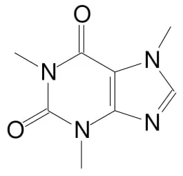 Sobre a estrutura da cafeína abaixo, assinale o que for correto