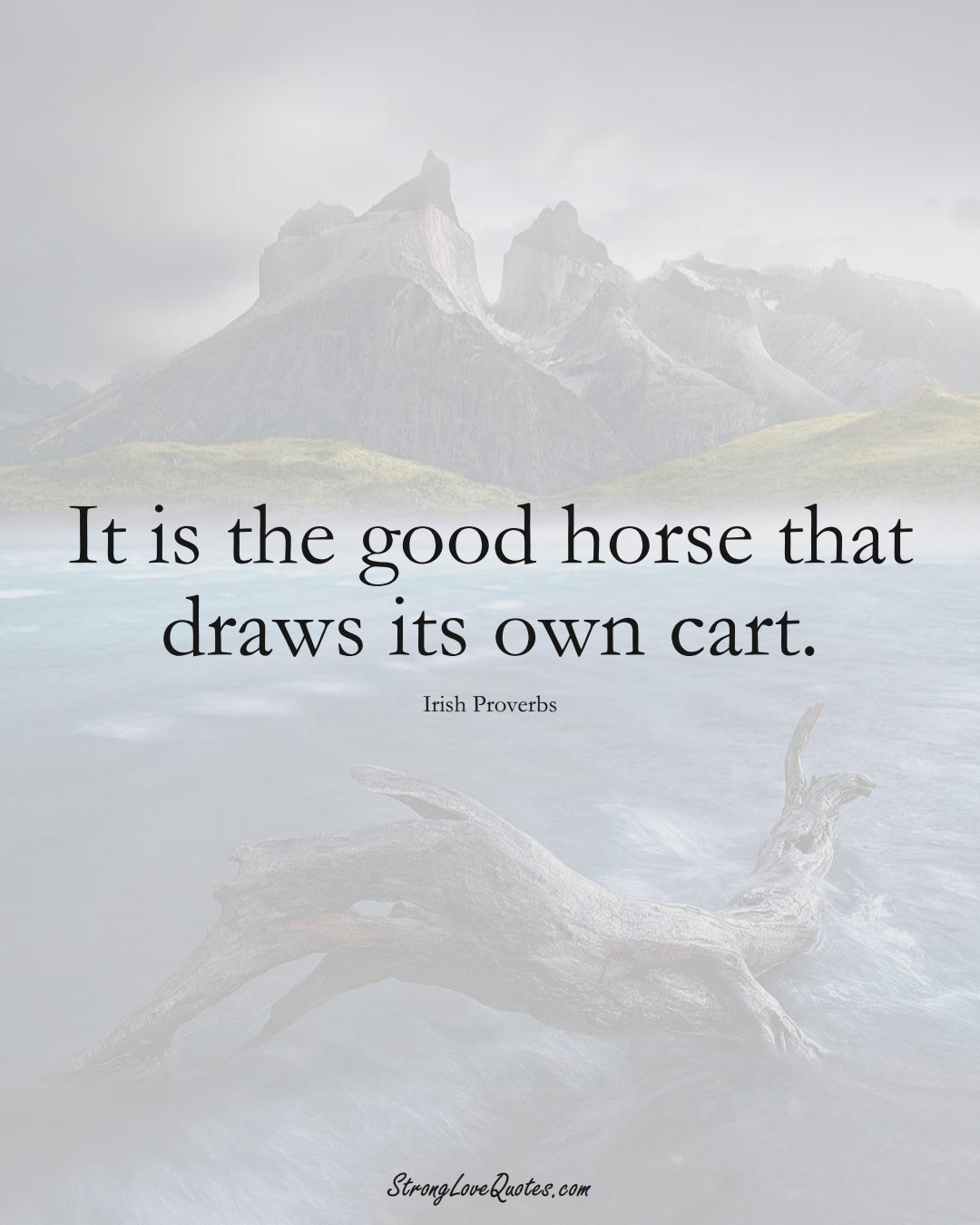 It is the good horse that draws its own cart. (Irish Sayings);  #EuropeanSayings