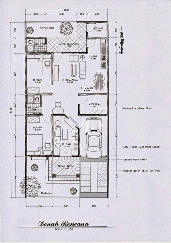 Desain Rumah  Ukuran 5x12  1 Lantai Mainan Anak