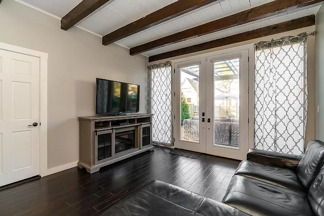 Cozy family room with hardwood floors