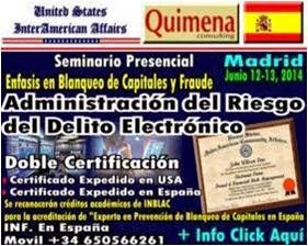 Web U.S. InterAmerican - Seminario Presencial de Administración del Riesgo del Delito Electrónico: Énfasis en Blanqueo de Capitales y Fraude – Madrid 12 y 13 de junio 