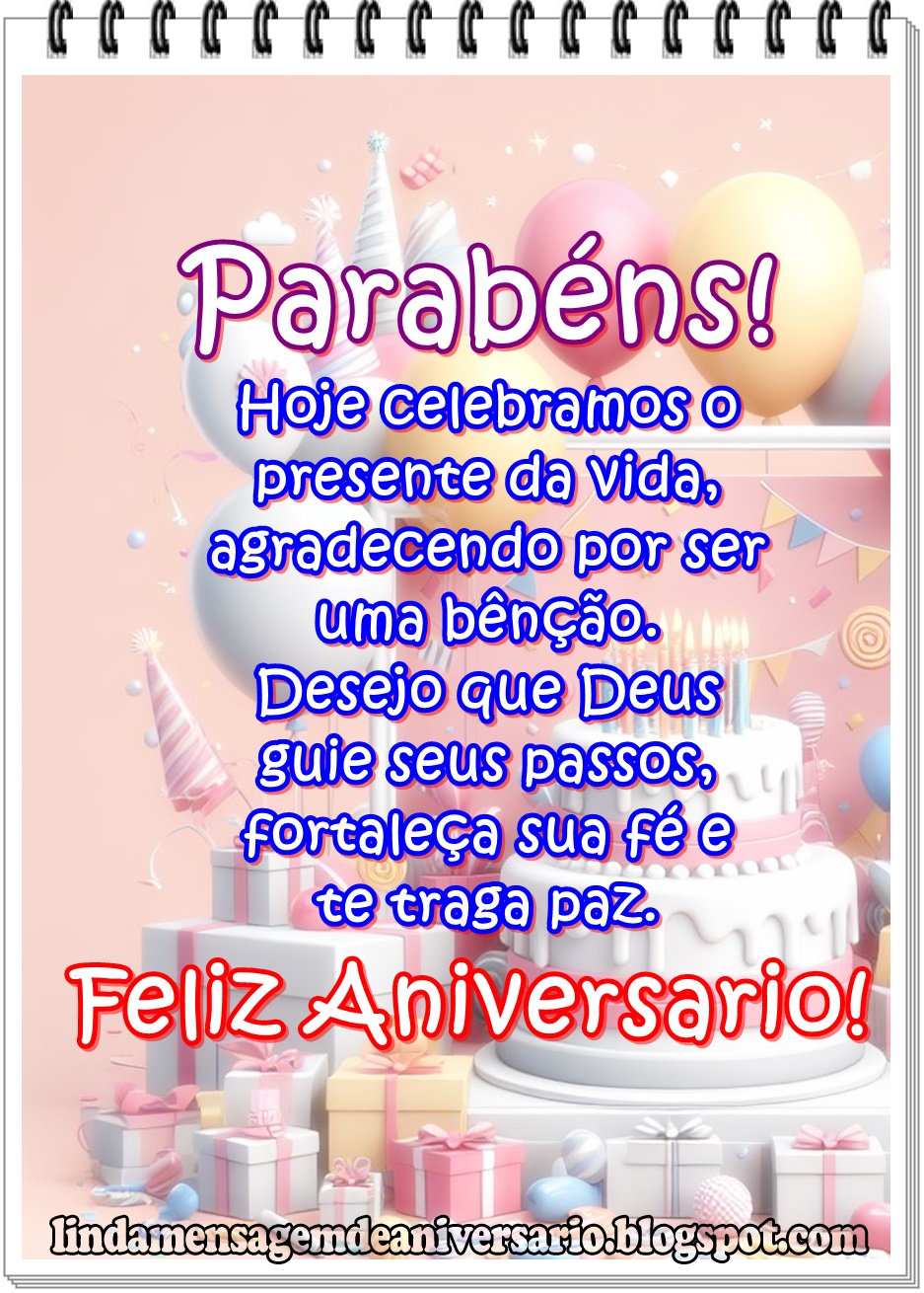 mensagem de aniversario parabens pra voce