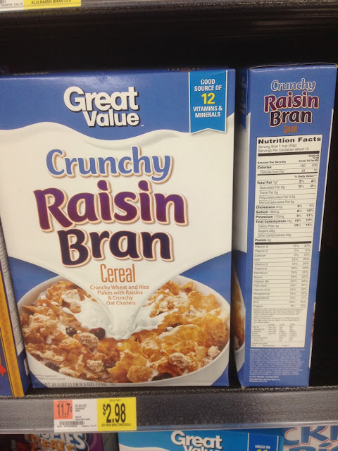 Crunchy Raisin Bran Cereal, Great Value - Walmart