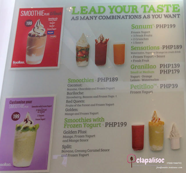 llaollao manila, llaollaoph, llaollaoph menu