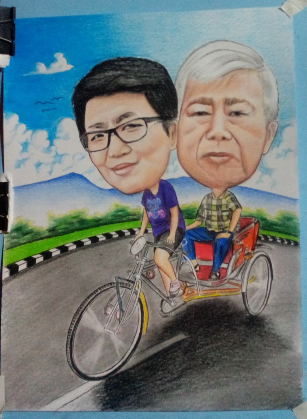 KARIKATUR PHOTO PENSIL BERWARNA MURAH BERKUALITAS 2018 JASA LUKIS