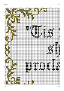 Tis what she proclaimed medieval quote cross stitch pattern