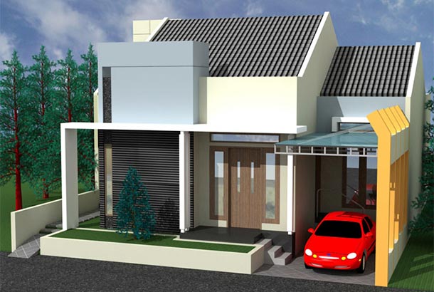 Desain rumah minimalis modern 1 lantai type 45