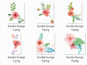 Border (Bahan Undangan) Bunga Berwarna GRATIS
