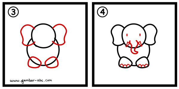  Cara  Menggambar  Gajah  Sederhana dan Mudah Contoh Gambar 