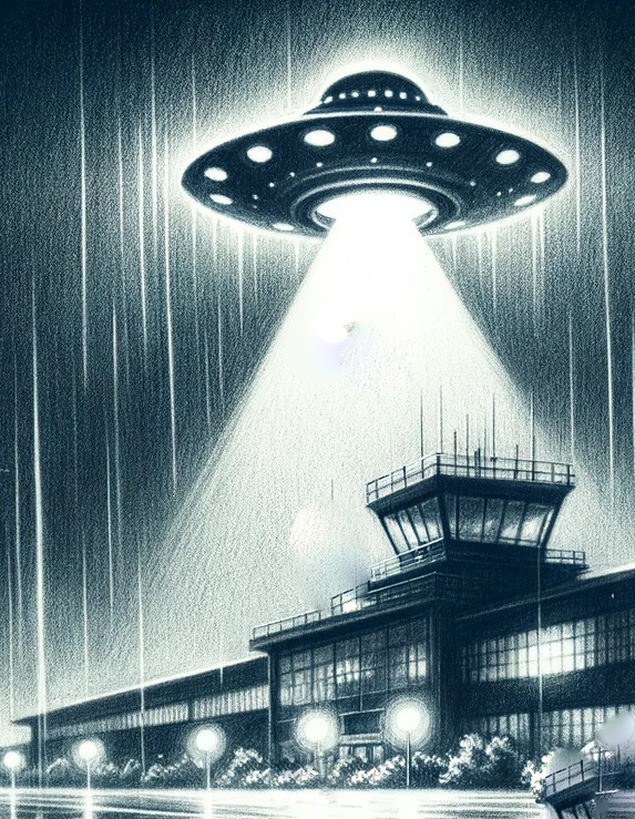 Aeroporto Dois de Julho com visita de extraterrestres