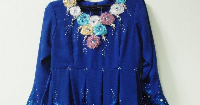 KOLEKSI SULAMAN YATI Baju Peplum Pengantin Royal Blue 