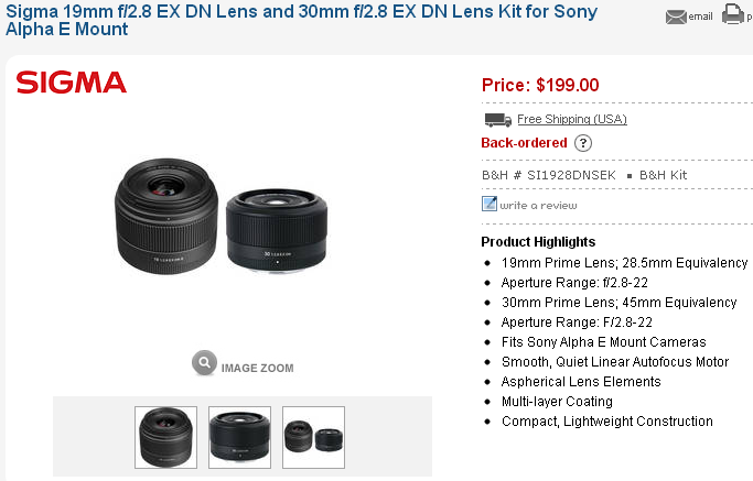 sigma 19mm 30mm sony nex deal