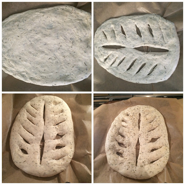 Photos of the steps for Shaping the Fougasse