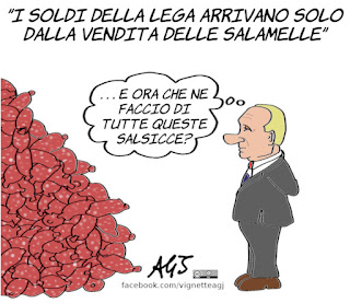 salamelle, fondi lega, salvini, savoini, putin, russia, russiagate, moscopoli, vignetta, satira