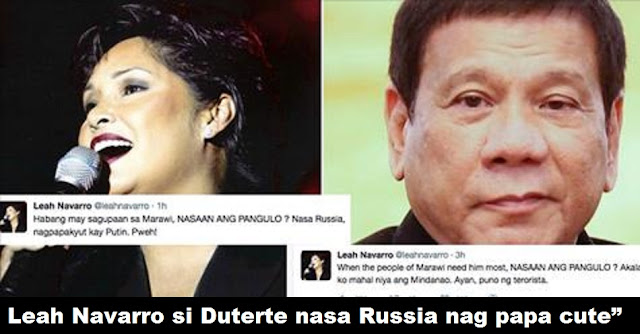News : Leah Navarro slams Duterte: “Habang may sagupaan sa Marawi, si Duterte nasa Russia nag papa cute inay ko po!”