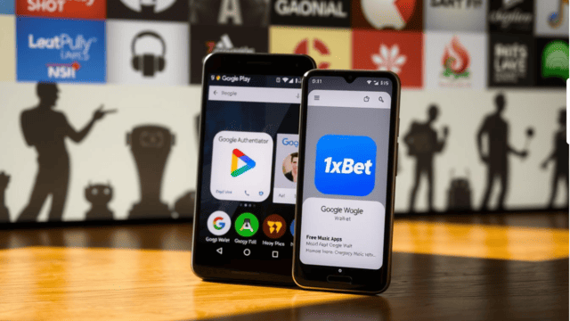Detailed, high-resolution image of a modern, sleek Google Play Store app interface, with prominent displays of the Google Authenticator and Google Wallet apps alongside the 1xBet app. The scene is bathed in warm, natural lighting, creating a welcoming atmosphere. The layout is clean and intuitive, showcasing the apps' user-friendly features. The background features blurred, yet recognizable, silhouettes of popular free music apps, suggesting a comprehensive suite of must-have Android apps. The overall composition is visually striking and coherent, reflecting the article's subject and section title.