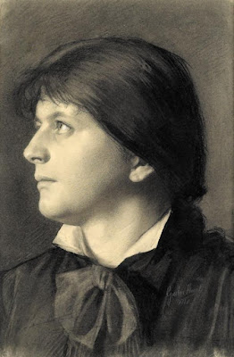 Gustav Klimt Brustbild Einer nach links aufblickenden frau
