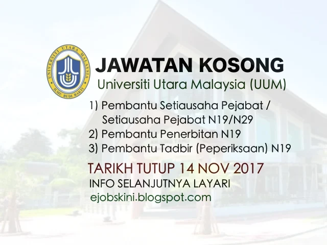 Jawatan Kosong Universiti Utara Malaysia (UUM)