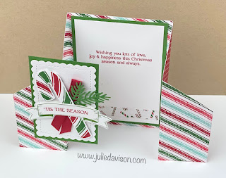 Stampin' Up! Sweet Candy Canes Double Gate Fold Card + Template & Video Tutorial ~ www.juliedavison.com #stampinup #christmas