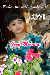 Good Morning Quotes In English with cute baby girl indian